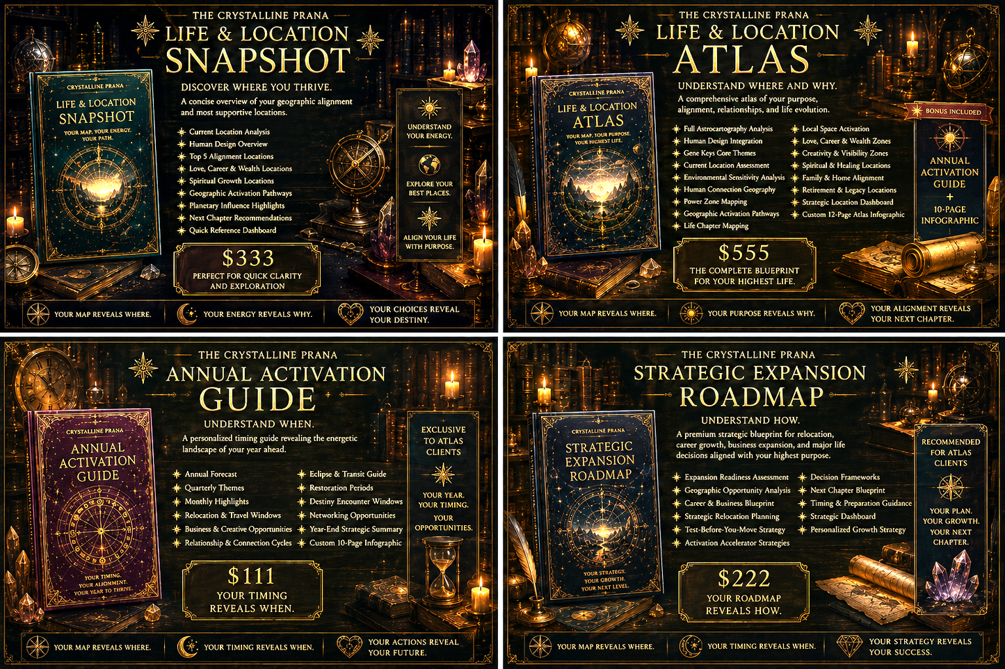 Crystalline Prana Life & Location Atlas with Bonus Activation Guide