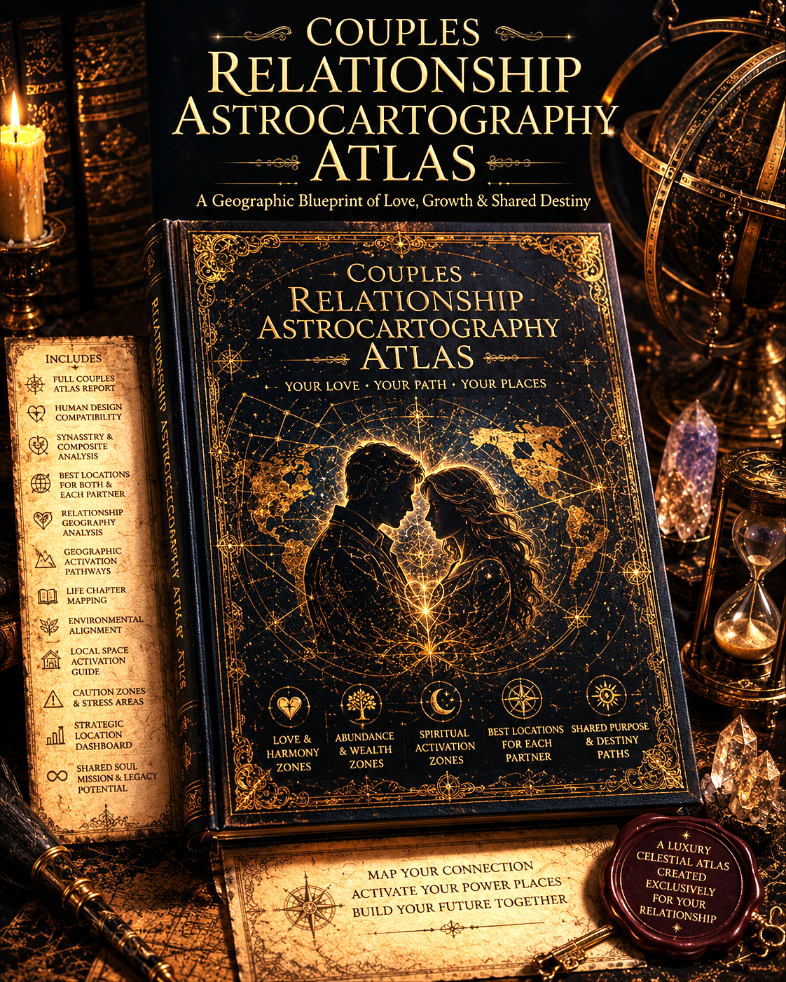 Crystalline Prana Life & Location Astrocartography Atlas & Human Design Blueprint with Bonus Activation Guide