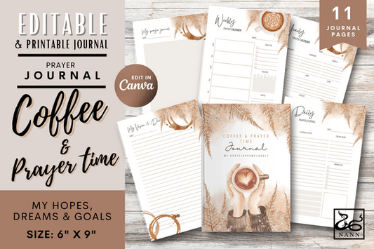 Coffee and Prayer Time Journal Editable and Printable