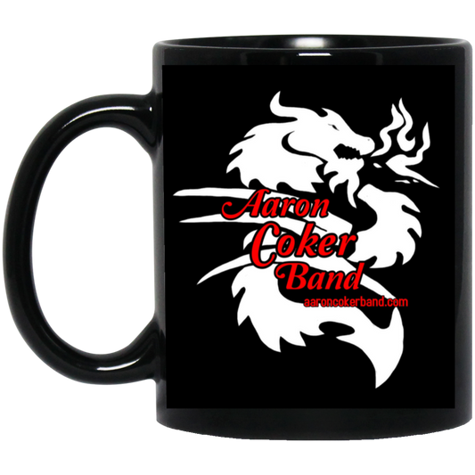 Aaron Coker Band 11oz Black Mug Red Font