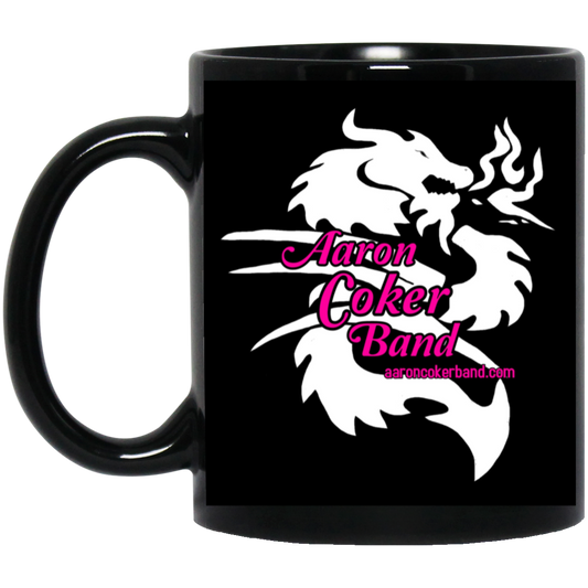 Aaron Coker Band 11oz Black Mug Pink Font