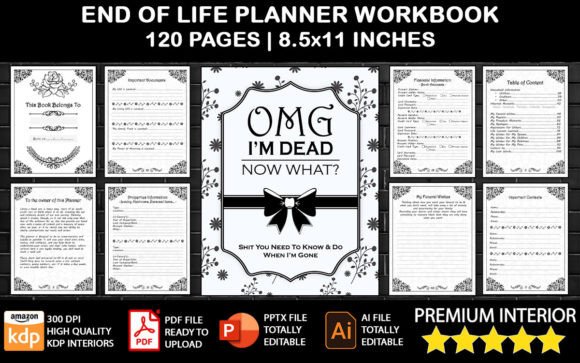 OMG I'm Dead End of Life Final Wishes Planner Editable & Printable PDF