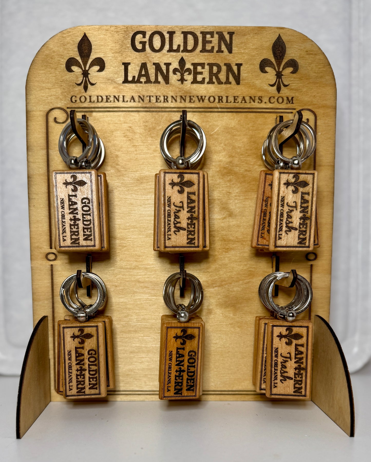 Business Name and QR Code Personalized Wooden Keychain 2 Sides with Bulk Options