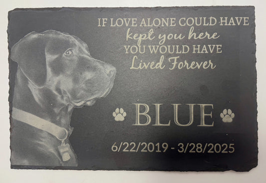 Personalized Black Slate Pet Memorial Name Plaque