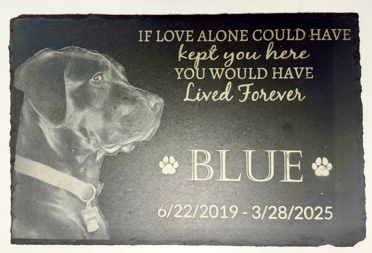 Personalized Black Slate Pet Memorial Name Plaque