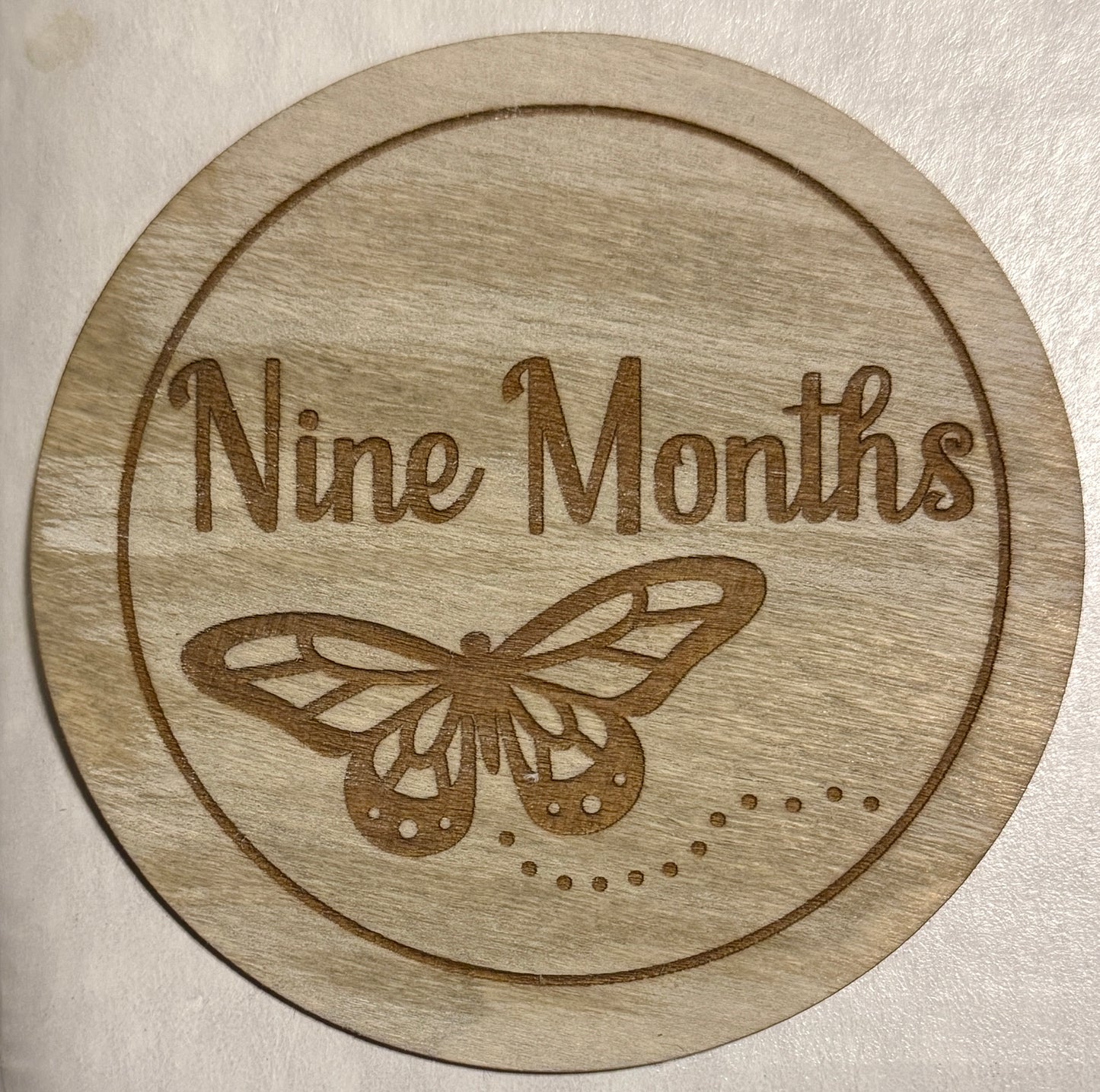 Custom Wooden Baby Monthly Milestone Discs with Butterflies