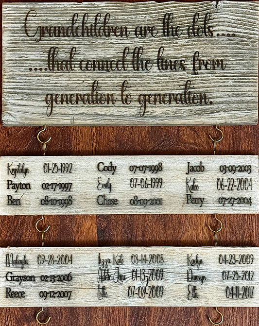 Personalized Grandchildren are the Dots Wall Hanging