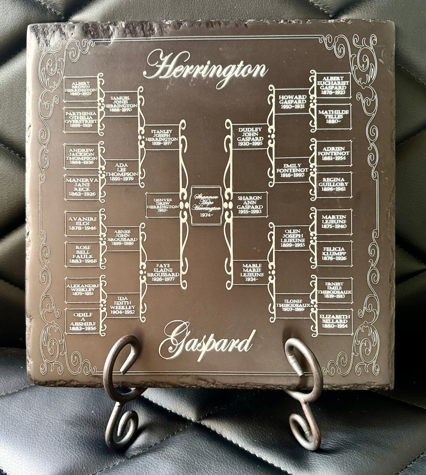 Slate Family Tree Plaque with Stand