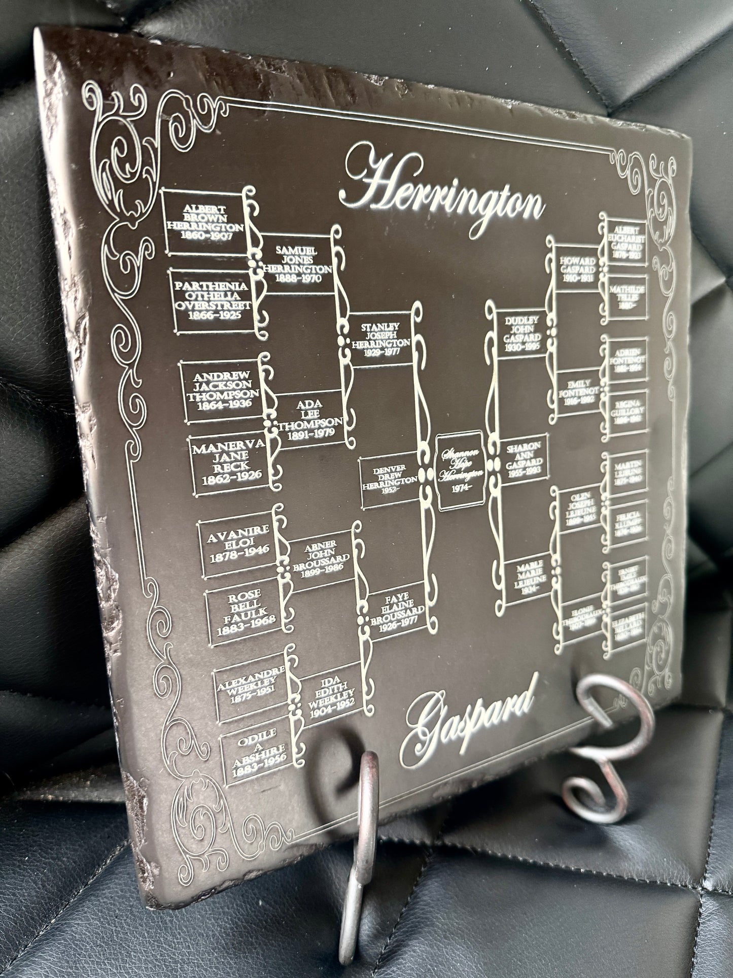 Slate Family Tree Plaque with Stand