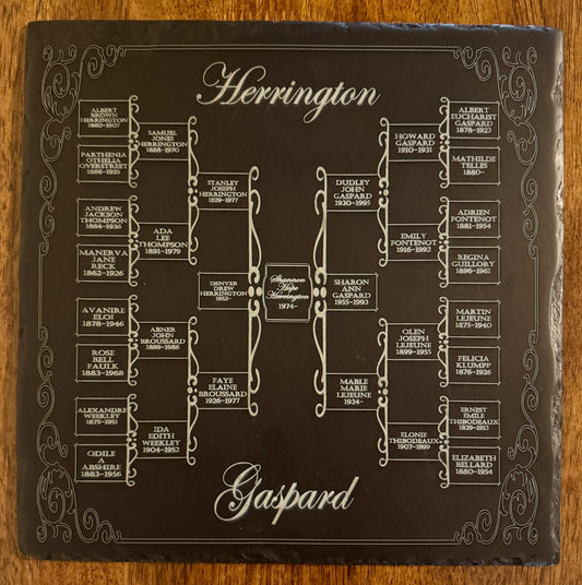 Slate Family Tree Plaque with Stand