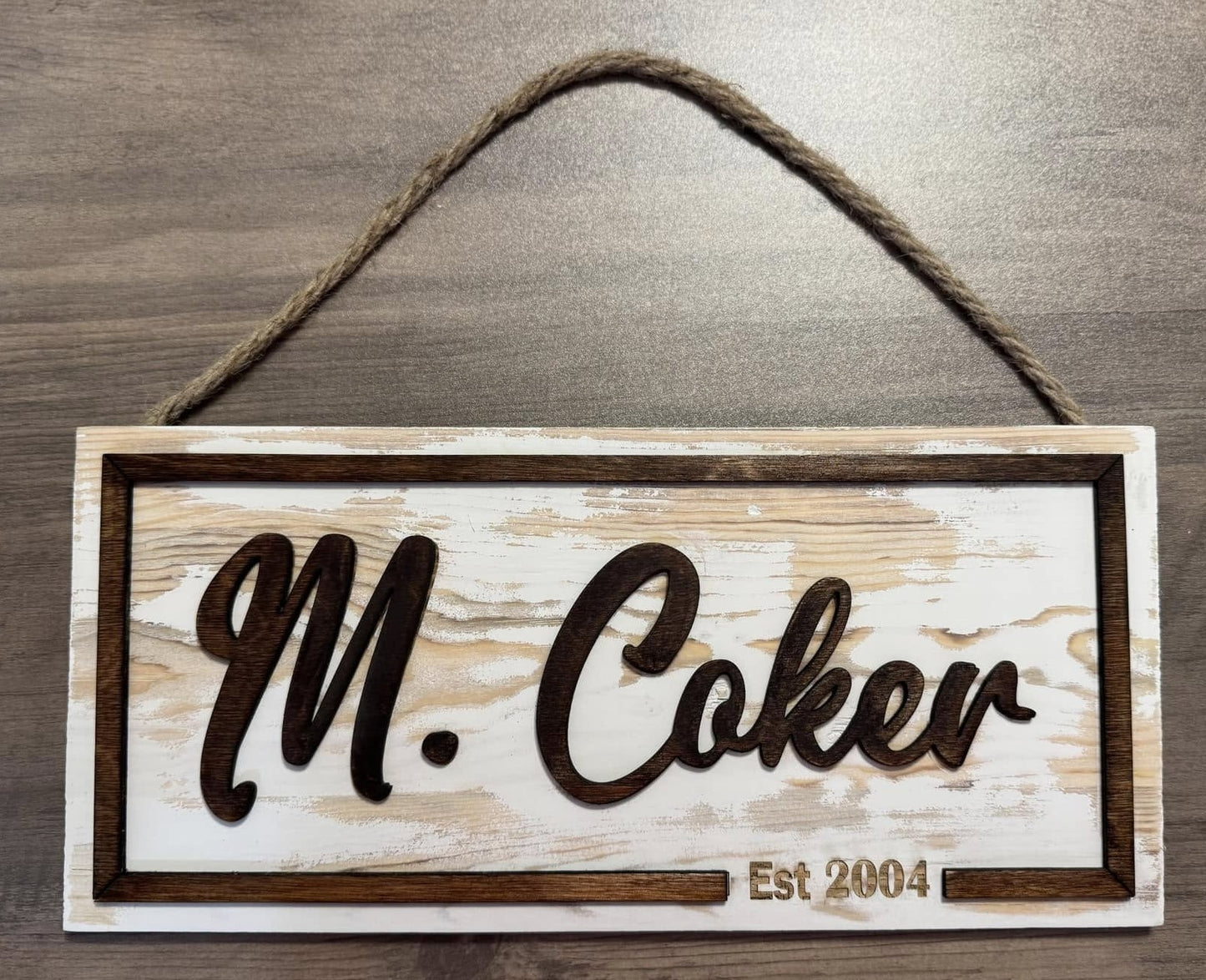 Personalized Whitewash or Barn Wood Family Last Name Sign with Established Date