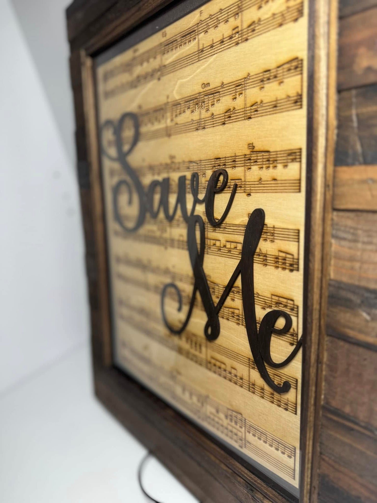 Engraved Sheet Music Plaque Sign with Laser Cut Wooden Song Name