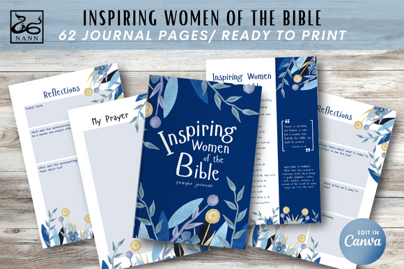 Prayer & Devotional Journal Inspiring Women of the Bible Editable & Printable Download