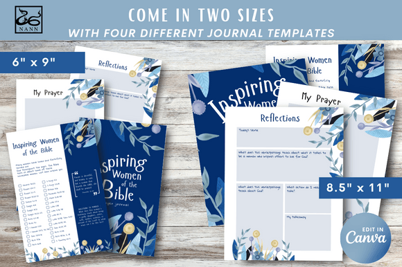 Prayer & Devotional Journal Inspiring Women of the Bible Editable & Printable Download