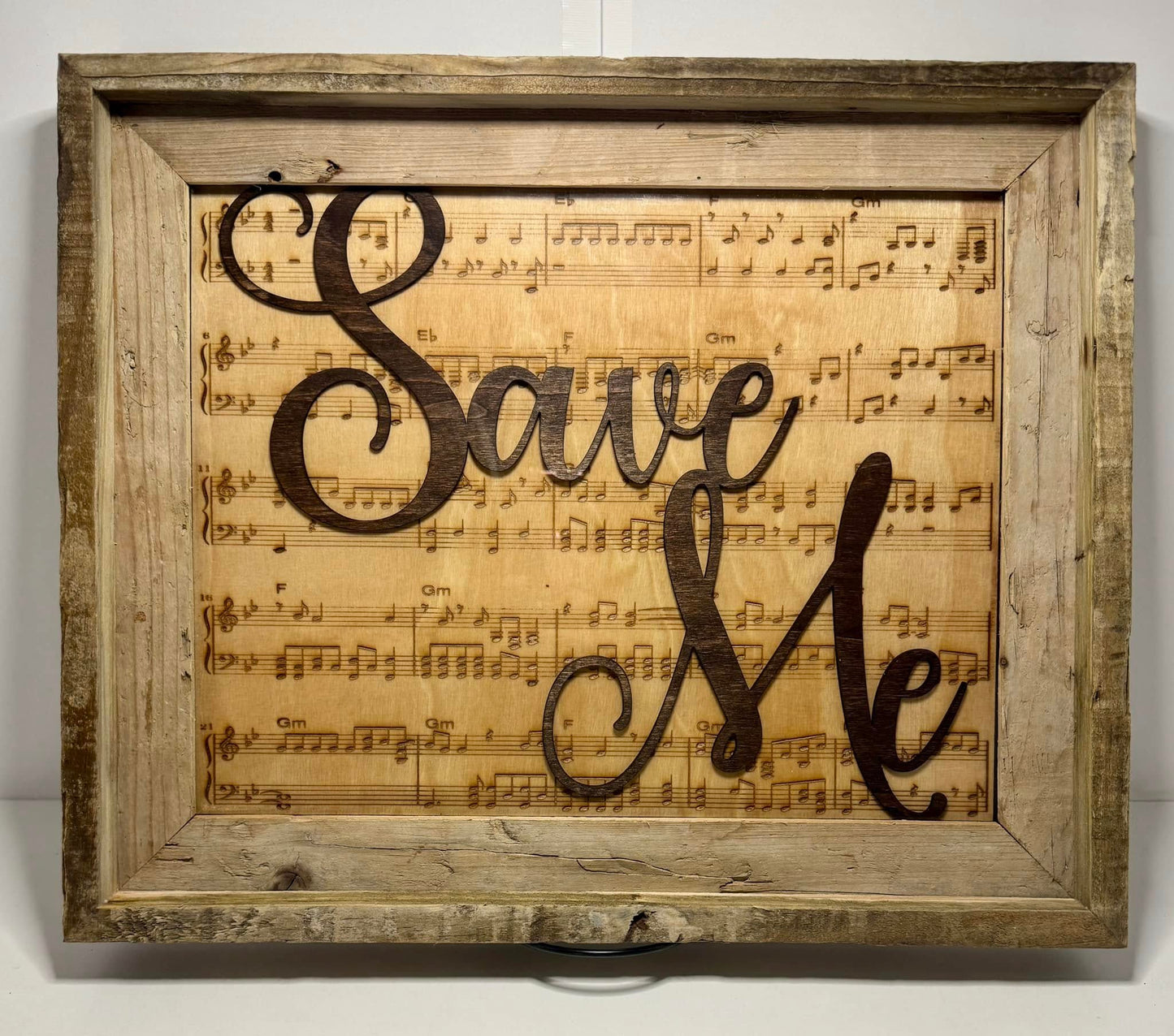 Engraved Sheet Music Plaque Sign with Laser Cut Wooden Song Name