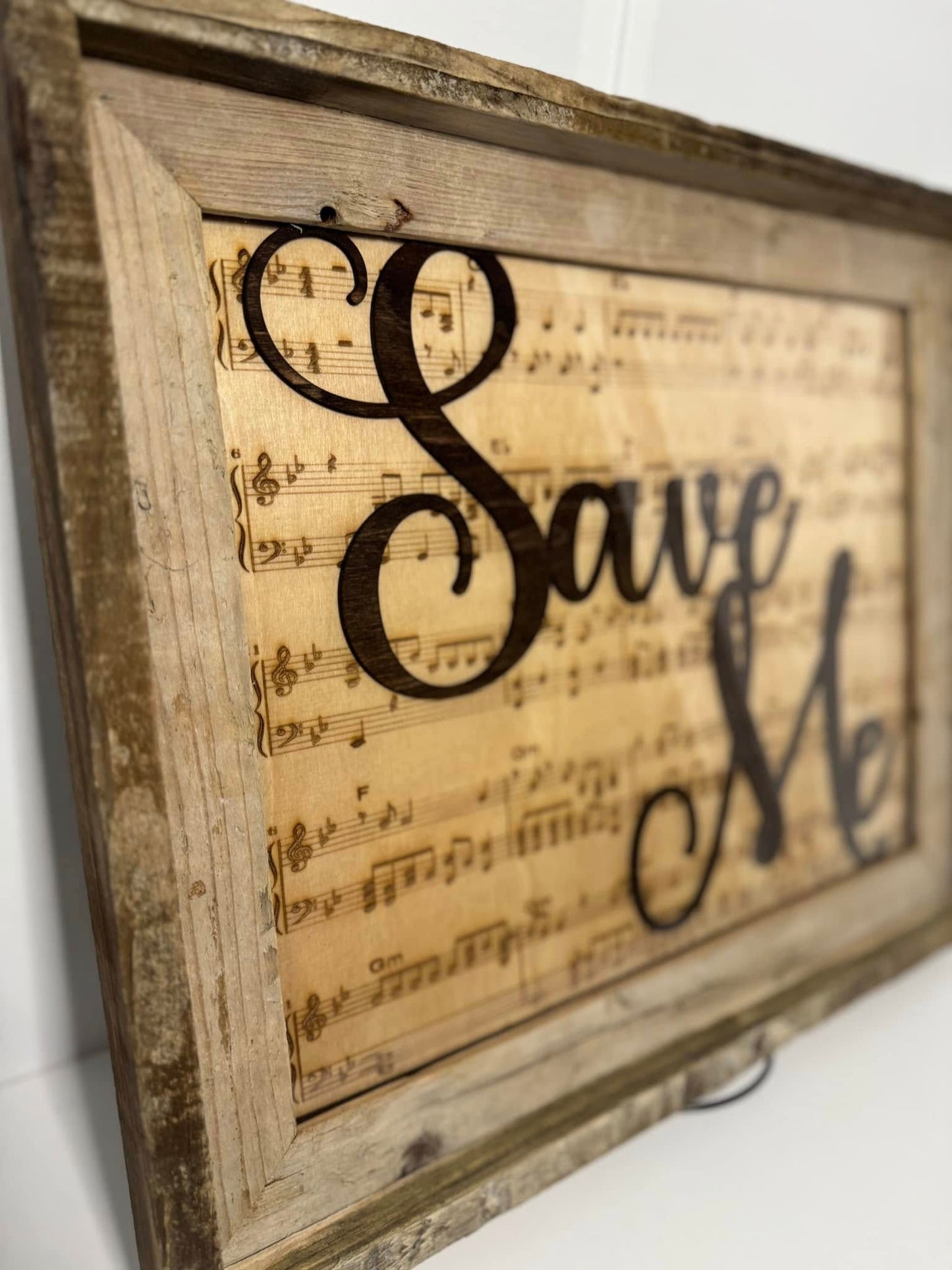 Engraved Sheet Music Plaque Sign with Laser Cut Wooden Song Name