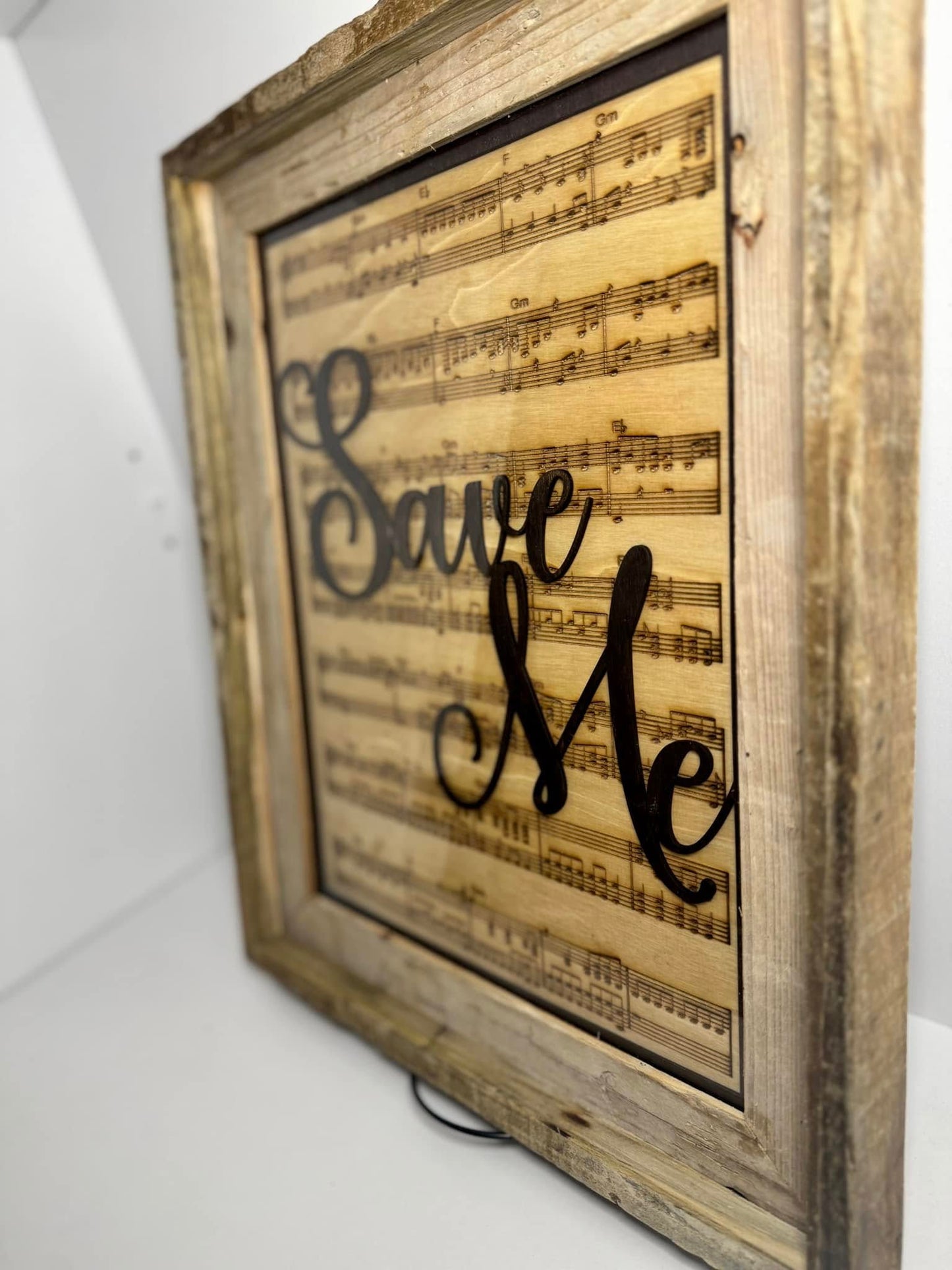 Engraved Sheet Music Plaque Sign with Laser Cut Wooden Song Name