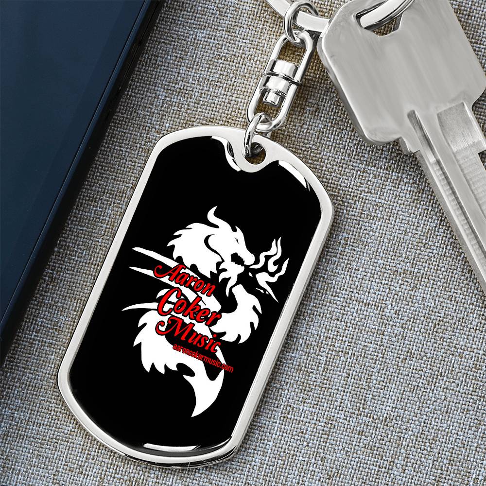 Aaron Coker Music Men's Dog Tag Keychain