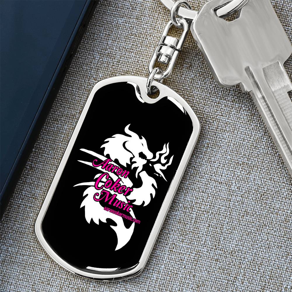 Aaron Coker Music Women's Dog Tag Keychain