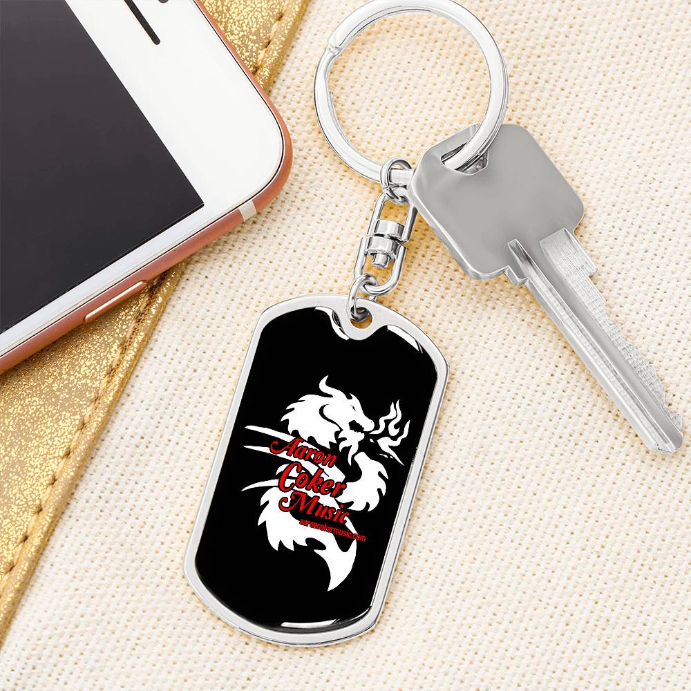 Aaron Coker Music Men's Dog Tag Keychain