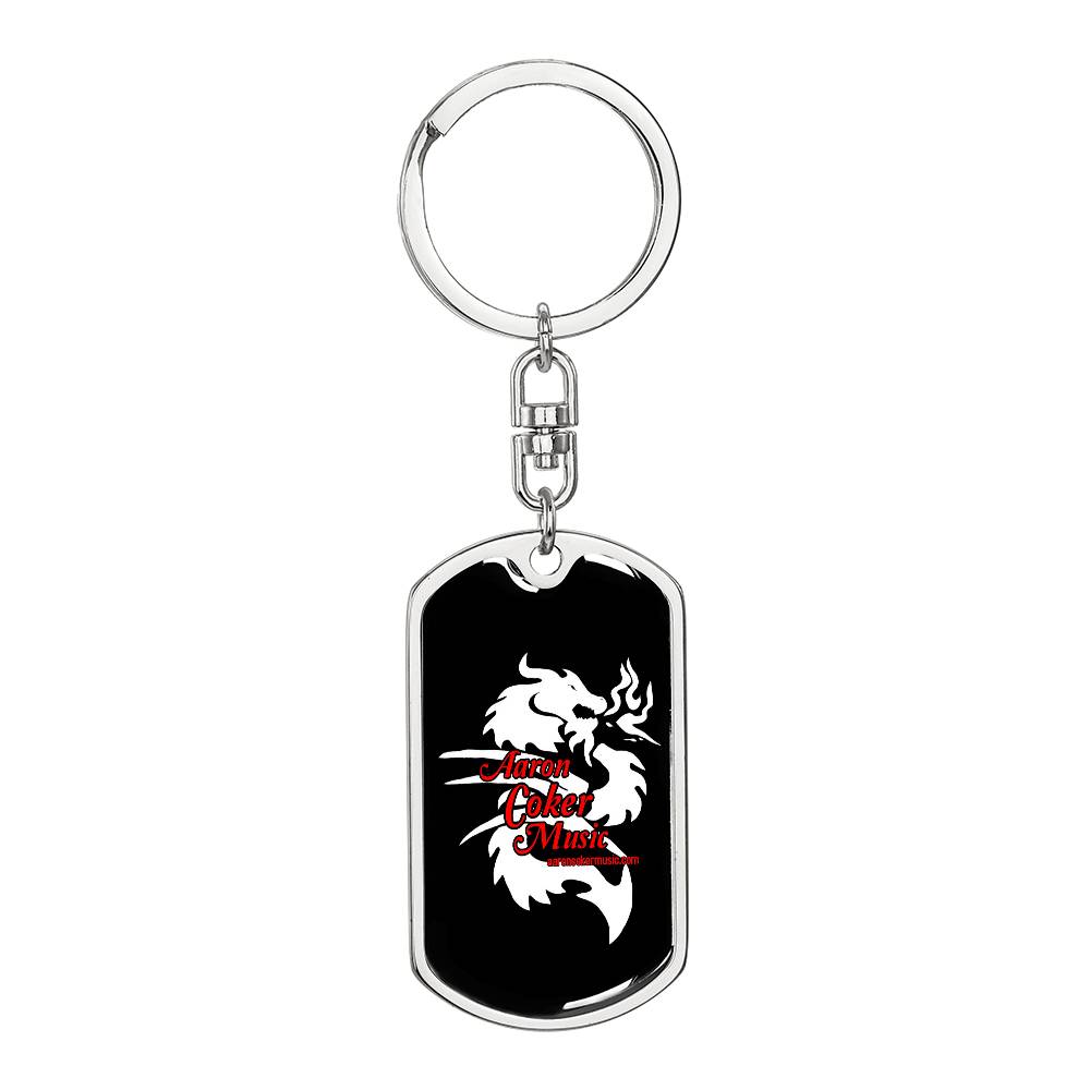 Aaron Coker Music Men's Dog Tag Keychain