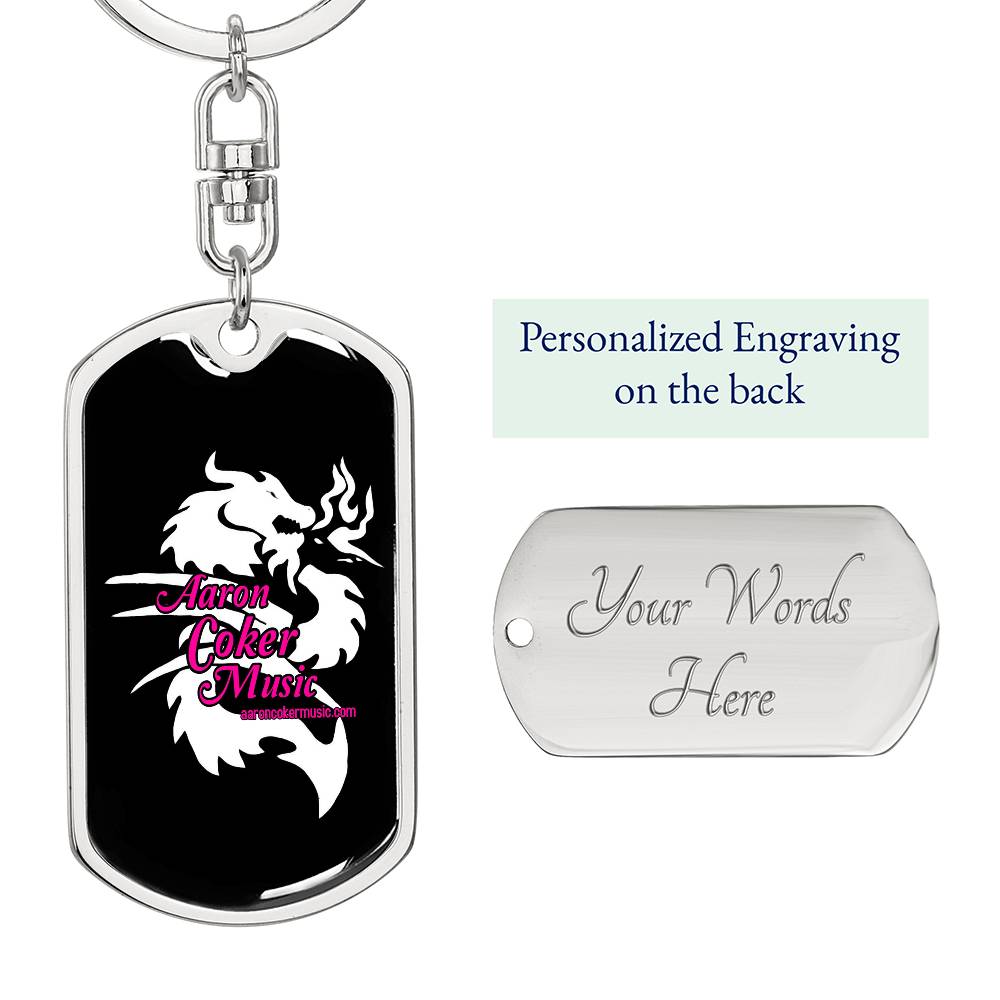 Aaron Coker Music Women's Dog Tag Keychain