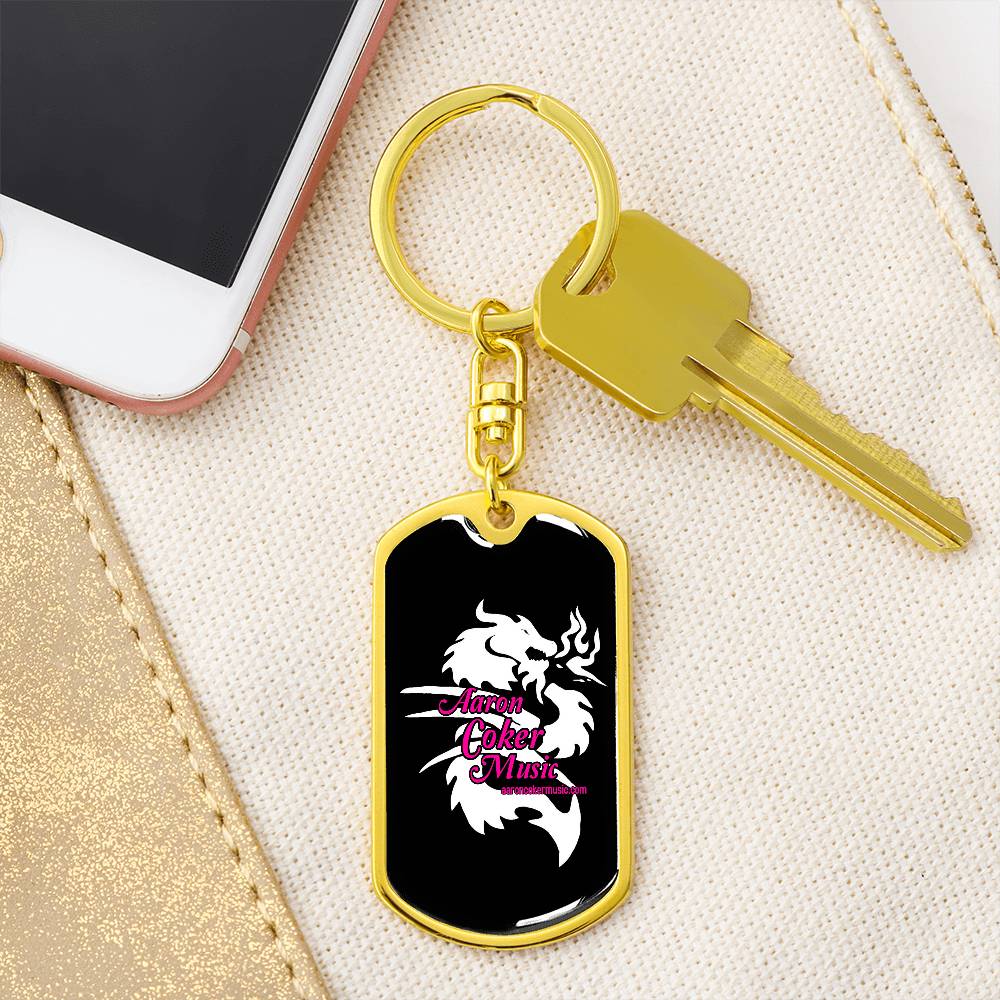 Aaron Coker Music Women's Dog Tag Keychain