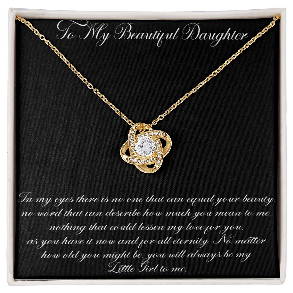 To My Beautiful Daughter Love Knot Necklace