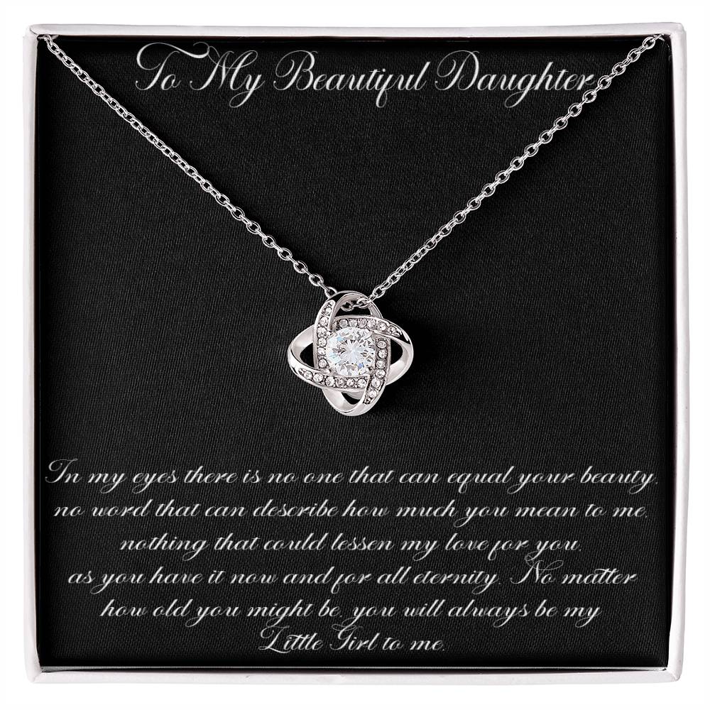To My Beautiful Daughter Love Knot Necklace