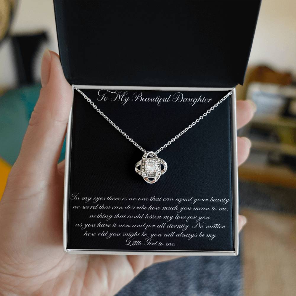 To My Beautiful Daughter Love Knot Necklace