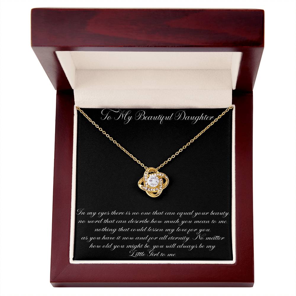To My Beautiful Daughter Love Knot Necklace