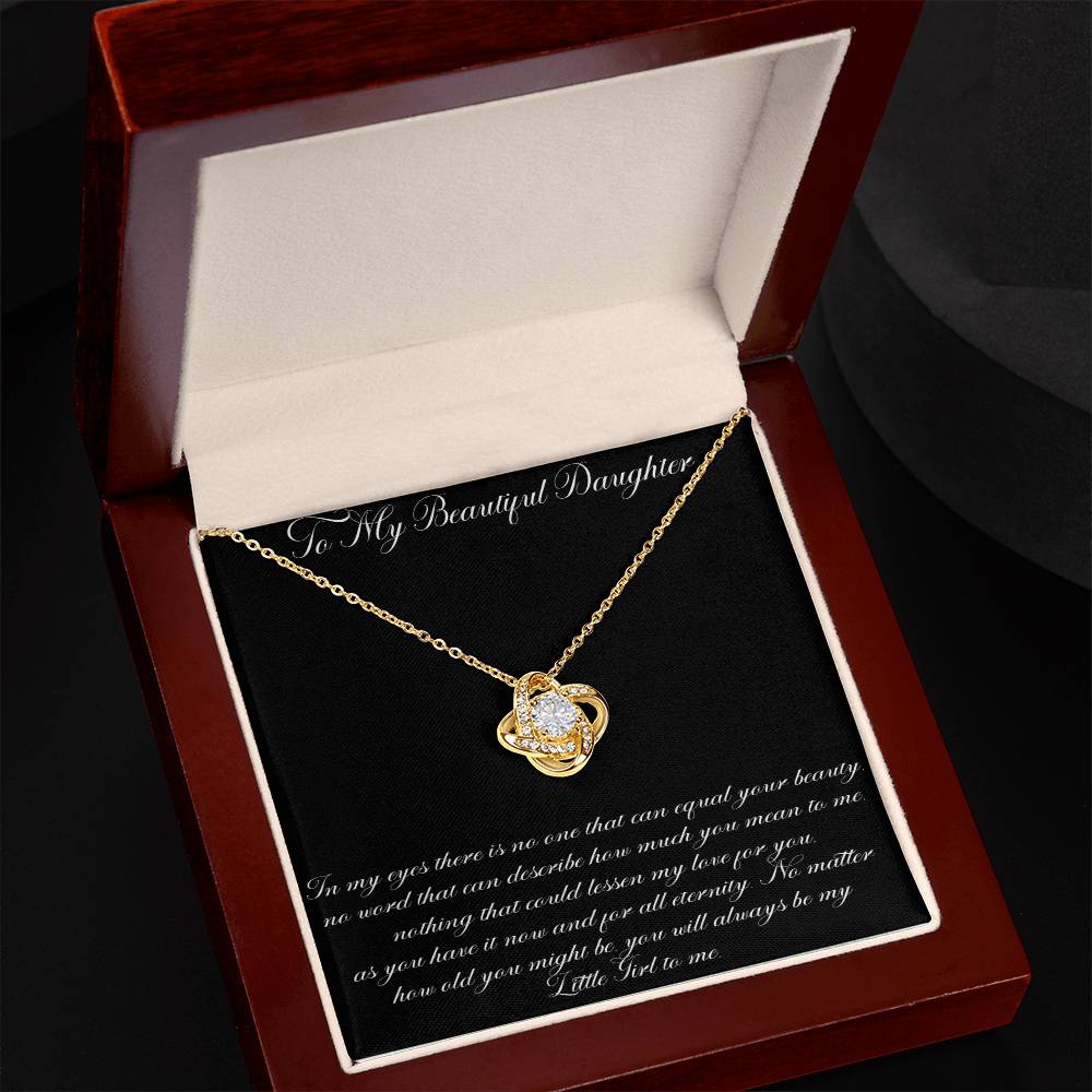 To My Beautiful Daughter Love Knot Necklace