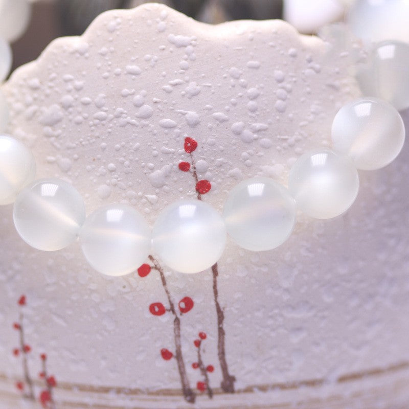 Natural White Moonstone Bracelet From Sri Lanka