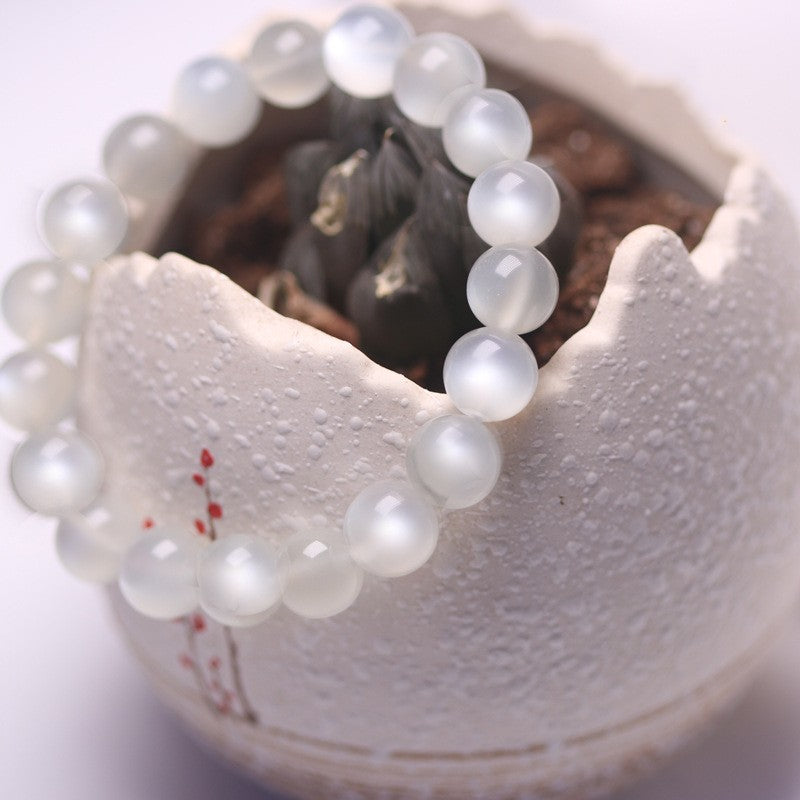 Natural White Moonstone Bracelet From Sri Lanka