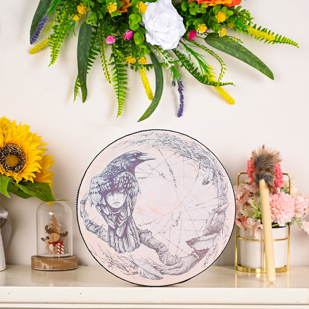Tree Of Life Flower Bird Lion Crow Small Hand Drum