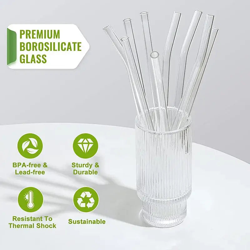 Reusable Glass Straws 12-Pack